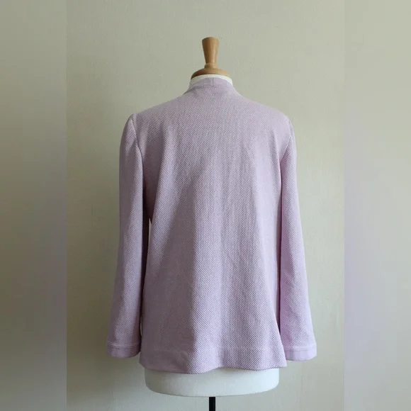 Vintage 70s Castleberry Albrechts Lavender Purple Dacron Textured Cardigan - Picture 8 of 10